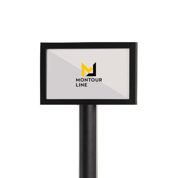 Sign Frame Floor Standing 7 x 11 in. H Black Steel, Cancel Symbol �, Montour Line, Mfr#: FS200-711-H-BK-CANCEL